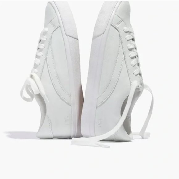Madewell Low Top Sidewalk White Leather Sneakers - Picture 2 of 12